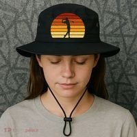 Golf Retro Sunset Golfing Bucket Hat thumb 3