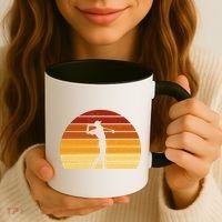 Golf Retro Sunset Golfing Coffee Mug thumb 3