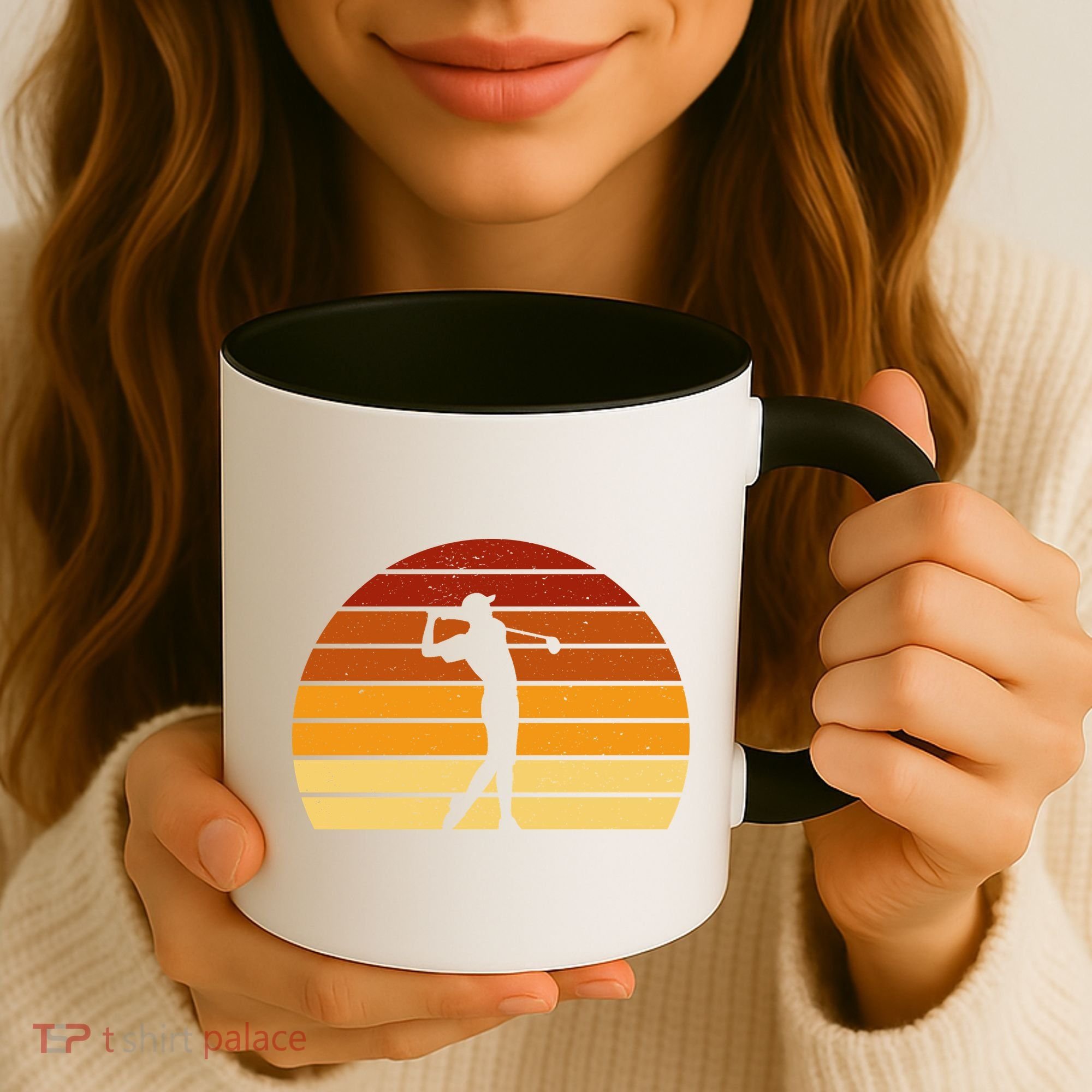 Golf Retro Sunset Golfing Coffee Mug