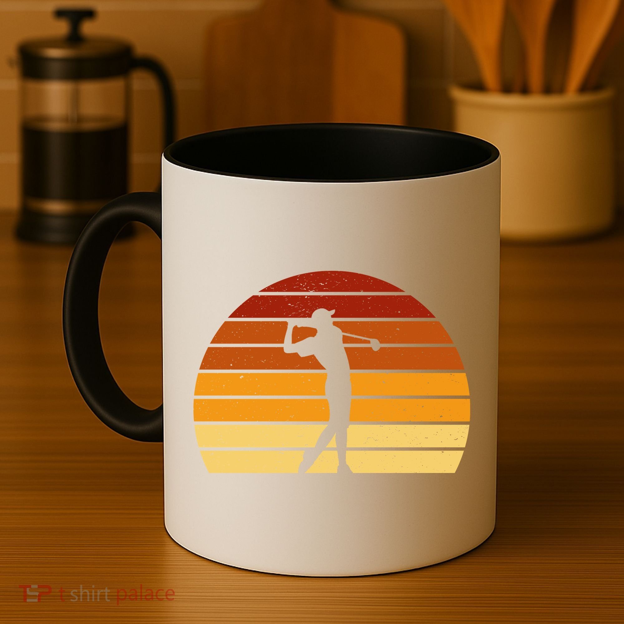 Golf Retro Sunset Golfing Coffee Mug
