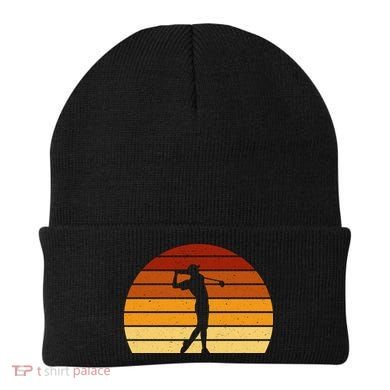 Golf Retro Sunset Golfing Beanie