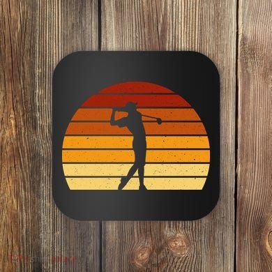 Golf Retro Sunset Golfing Coaster