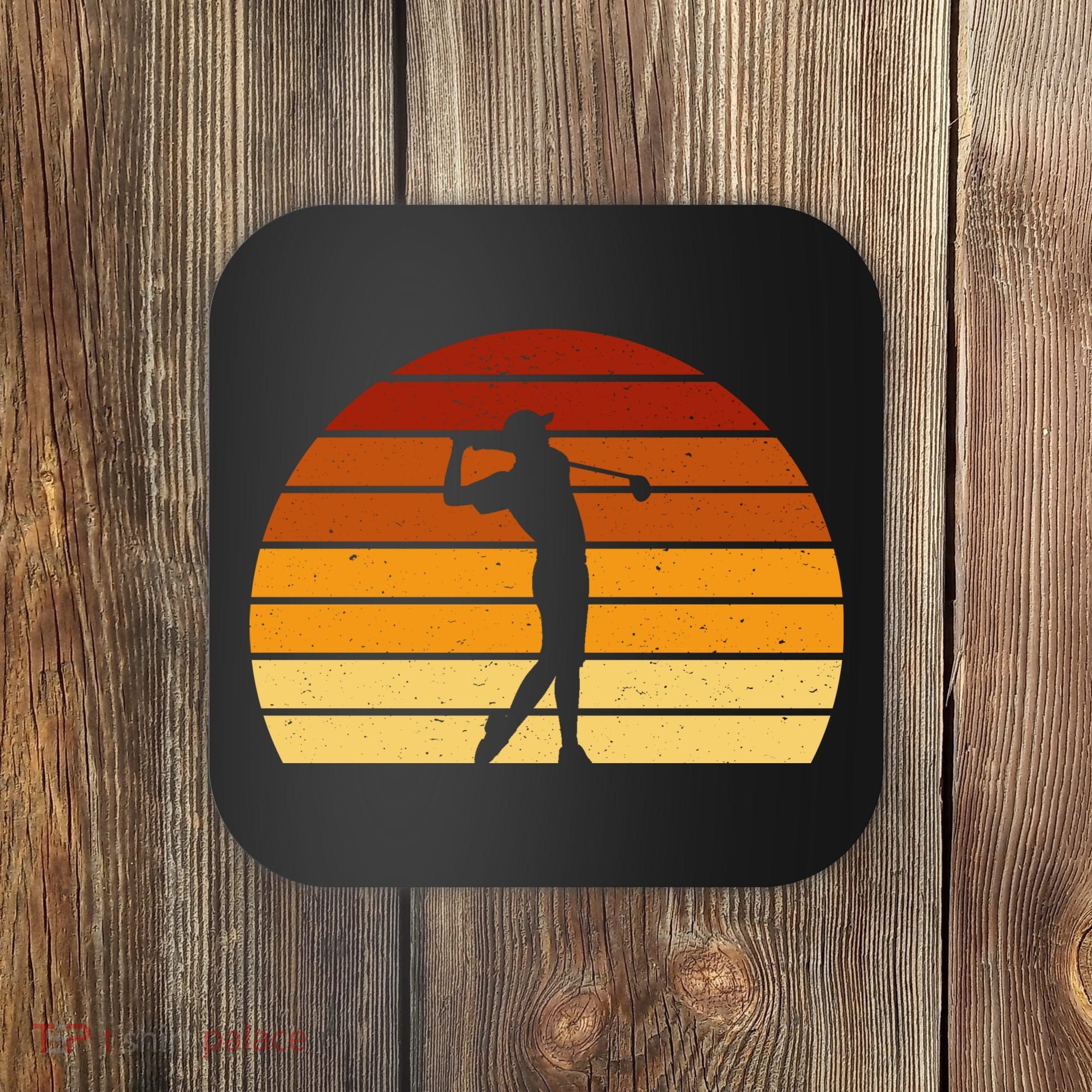 Golf Retro Sunset Golfing Coaster