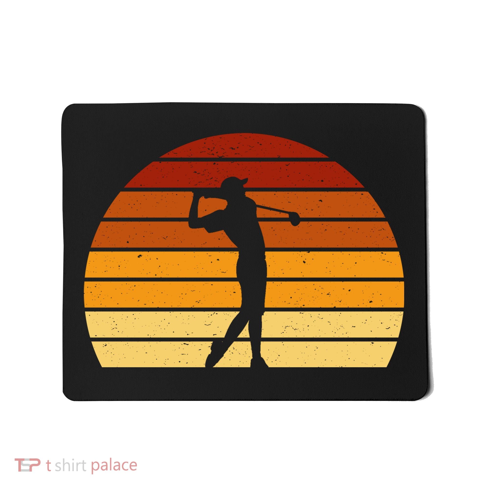 Golf Retro Sunset Golfing Mousepad