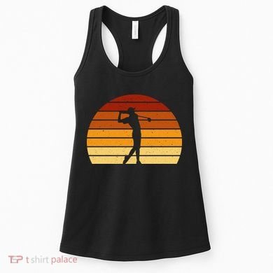 Golf Retro Sunset Golfing Women's Tank Top
