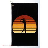 Golf Retro Sunset Golfing Golf Towel thumb 0
