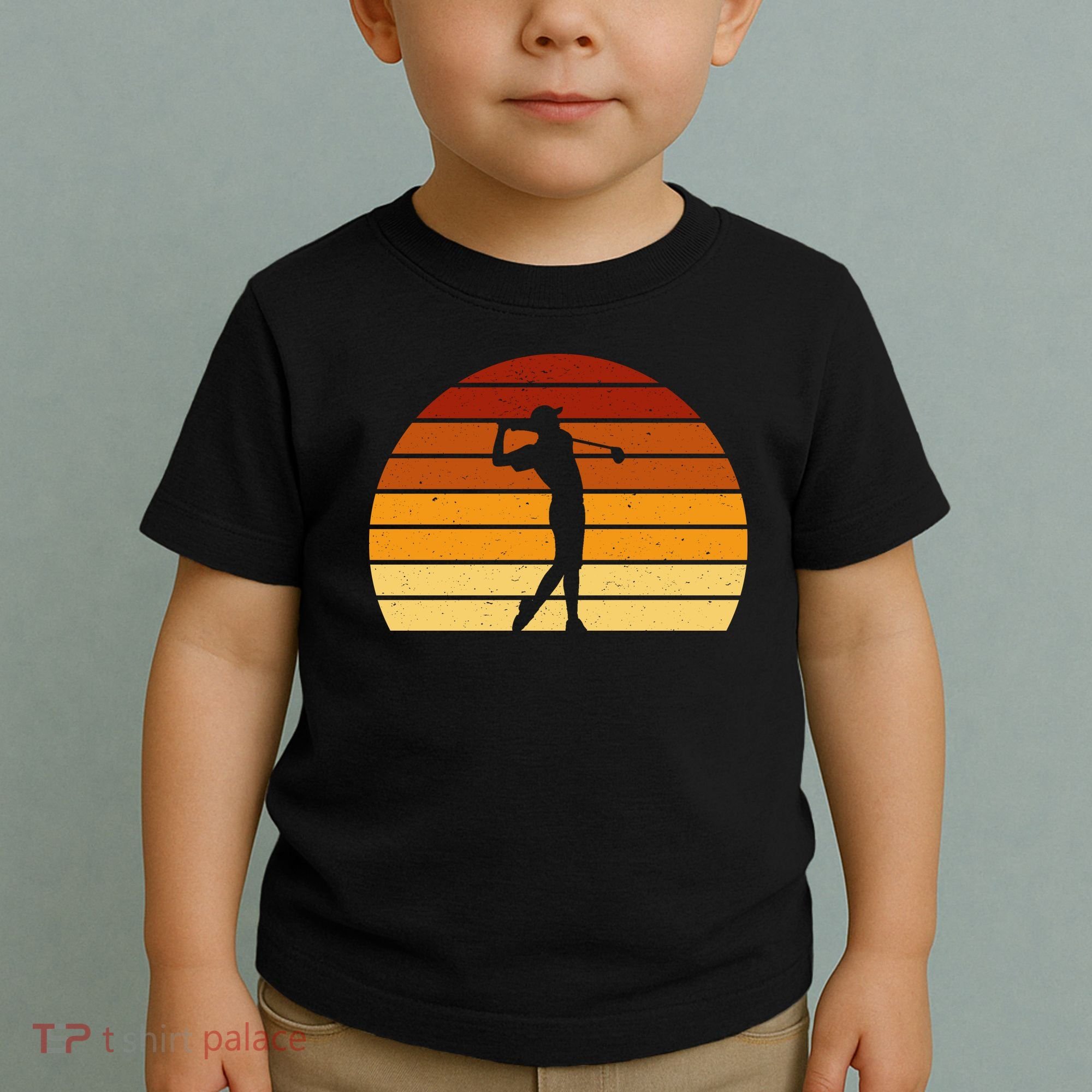 Golf Retro Sunset Golfing Toddler T-Shirt