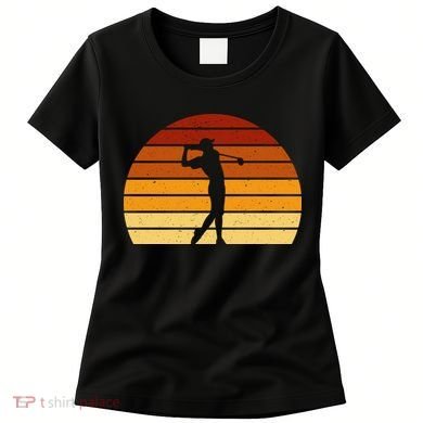 Golf Retro Sunset Golfing Women's T-Shirt
