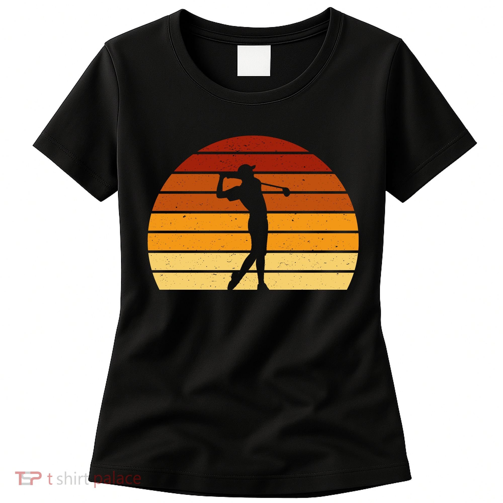 Golf Retro Sunset Golfing Women's T-Shirt