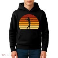 Golf Retro Sunset Golfing Kids Hoodie thumb 4