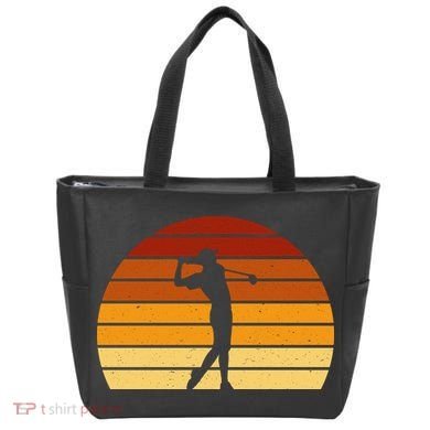 Golf Retro Sunset Golfing Tote Bag