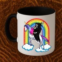 Grim Reaper Skull Riding An Unicorn Death Unicorn Halloween Gift Coffee Mug thumb 2