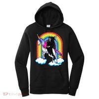 Grim Reaper Skull Riding An Unicorn Death Unicorn Halloween Gift Women's Hoodie thumb 0