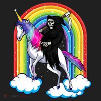 Grim Reaper Skull Riding An Unicorn Death Unicorn Halloween Gift Hat thumb 2