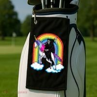 Grim Reaper Skull Riding An Unicorn Death Unicorn Halloween Gift Golf Towel thumb 2