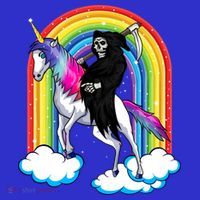 Grim Reaper Skull Riding An Unicorn Death Unicorn Halloween Gift Coaster thumb 2