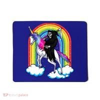 Grim Reaper Skull Riding An Unicorn Death Unicorn Halloween Gift Mousepad thumb 0
