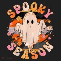 Groovy Retro Spooky Season Retro Ghost Halloween Women's Sweatshirt thumb 2