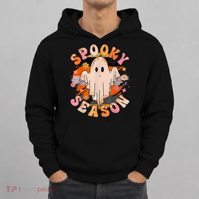 Groovy Retro Spooky Season Retro Ghost Halloween Hoodie