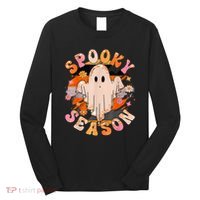 Groovy Retro Spooky Season Retro Ghost Halloween Long Sleeve Shirt thumb 0