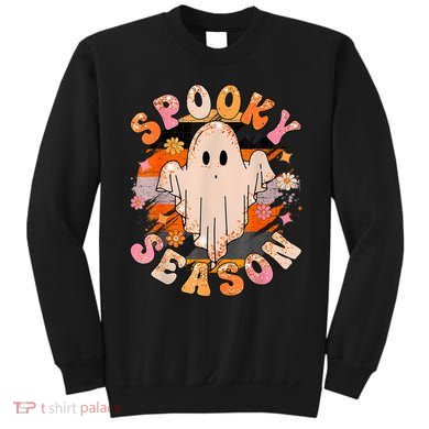 Groovy Retro Spooky Season Retro Ghost Halloween Sweatshirt