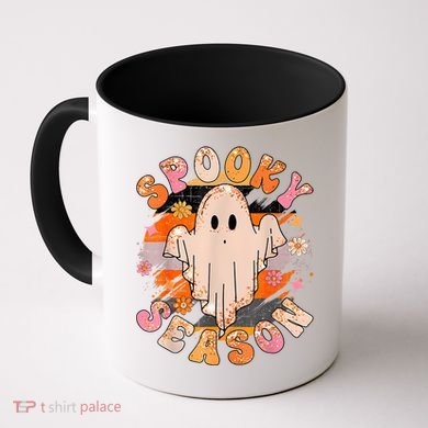 Groovy Retro Spooky Season Retro Ghost Halloween Coffee Mug