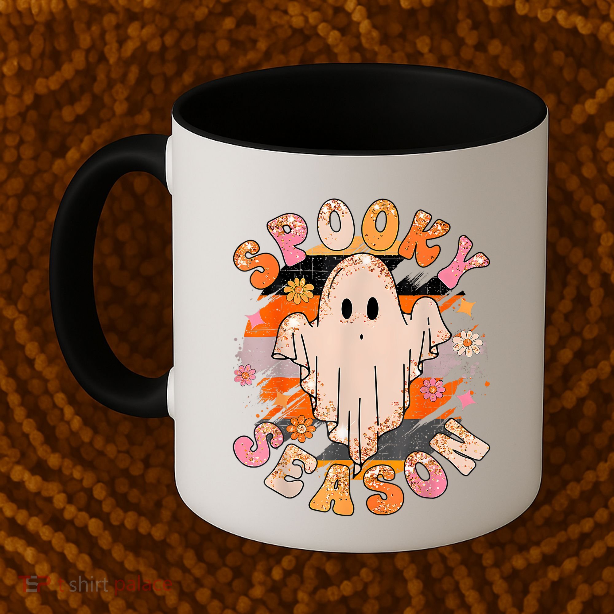 Groovy Retro Spooky Season Retro Ghost Halloween Coffee Mug