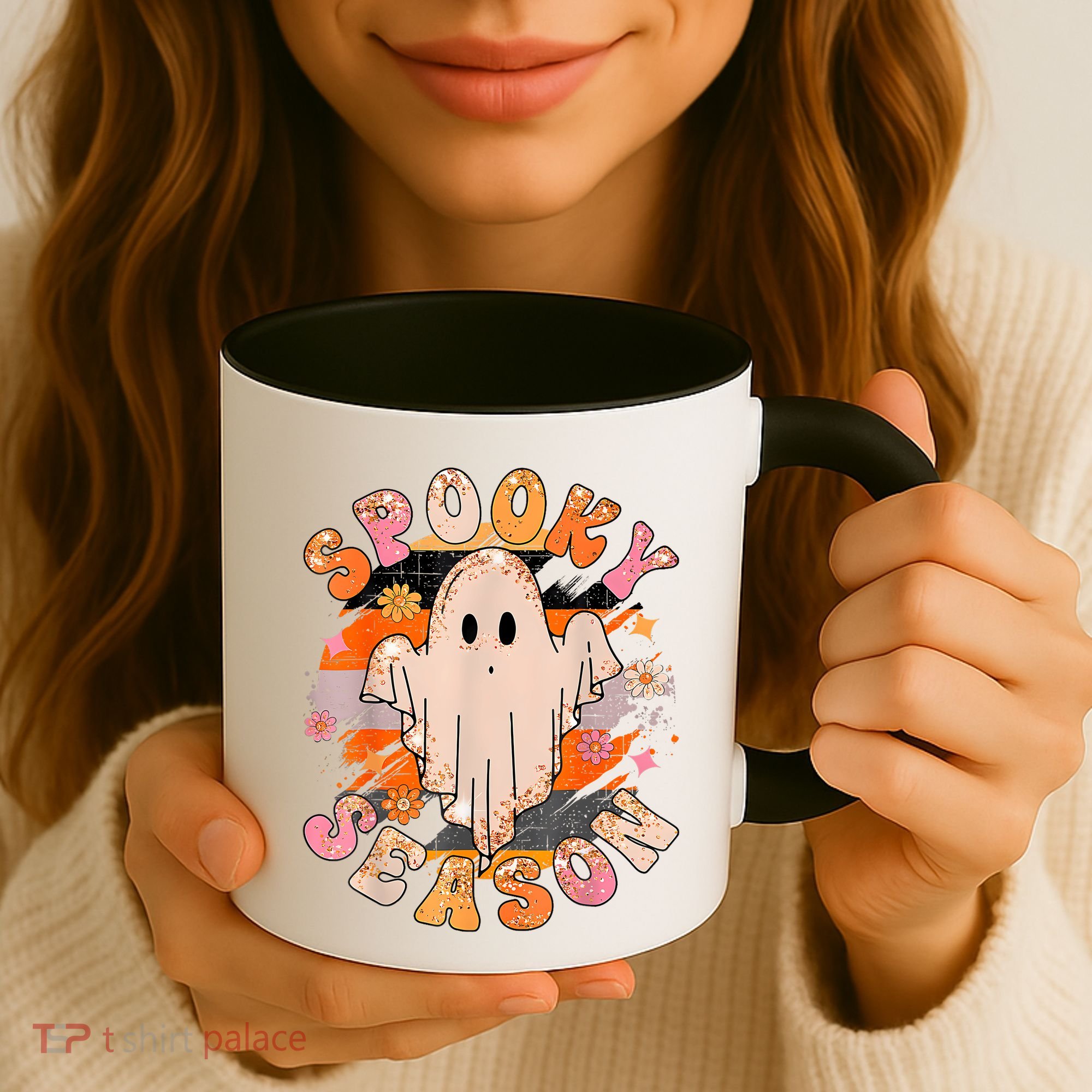 Groovy Retro Spooky Season Retro Ghost Halloween Coffee Mug