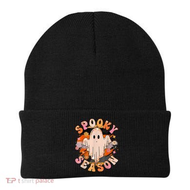 Groovy Retro Spooky Season Retro Ghost Halloween Beanie