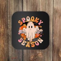 Groovy Retro Spooky Season Retro Ghost Halloween Coaster thumb 0