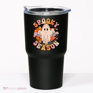 Groovy Retro Spooky Season Retro Ghost Halloween Tumbler