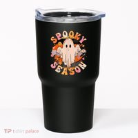 Groovy Retro Spooky Season Retro Ghost Halloween Tumbler thumb 0