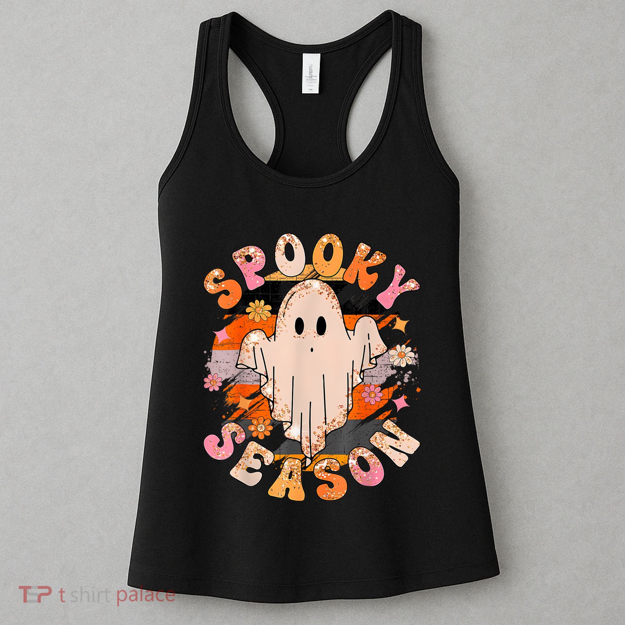 Groovy Retro Spooky Season Retro Ghost Halloween Women's Tank Top