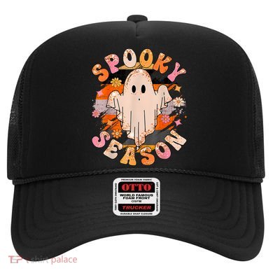 Groovy Retro Spooky Season Retro Ghost Halloween Hat
