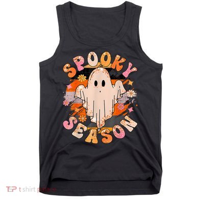 Groovy Retro Spooky Season Retro Ghost Halloween Tank Top