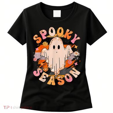 Groovy Retro Spooky Season Retro Ghost Halloween Women's T-Shirt