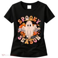 Groovy Retro Spooky Season Retro Ghost Halloween Women's T-Shirt thumb 0