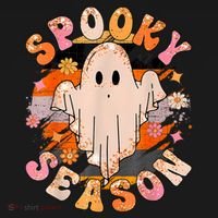 Groovy Retro Spooky Season Retro Ghost Halloween Women's T-Shirt thumb 6
