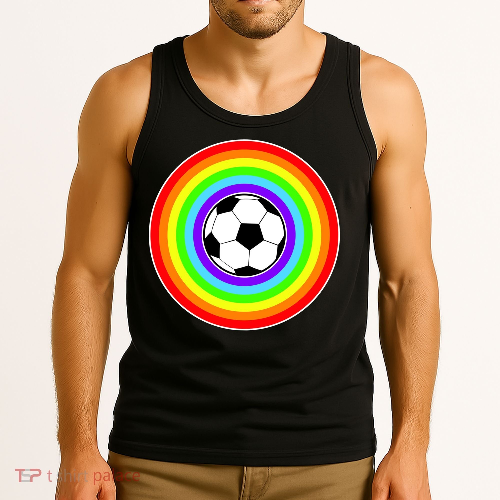 Grant Rainbow Soccer Ball Wahl World Tribute Tank Top