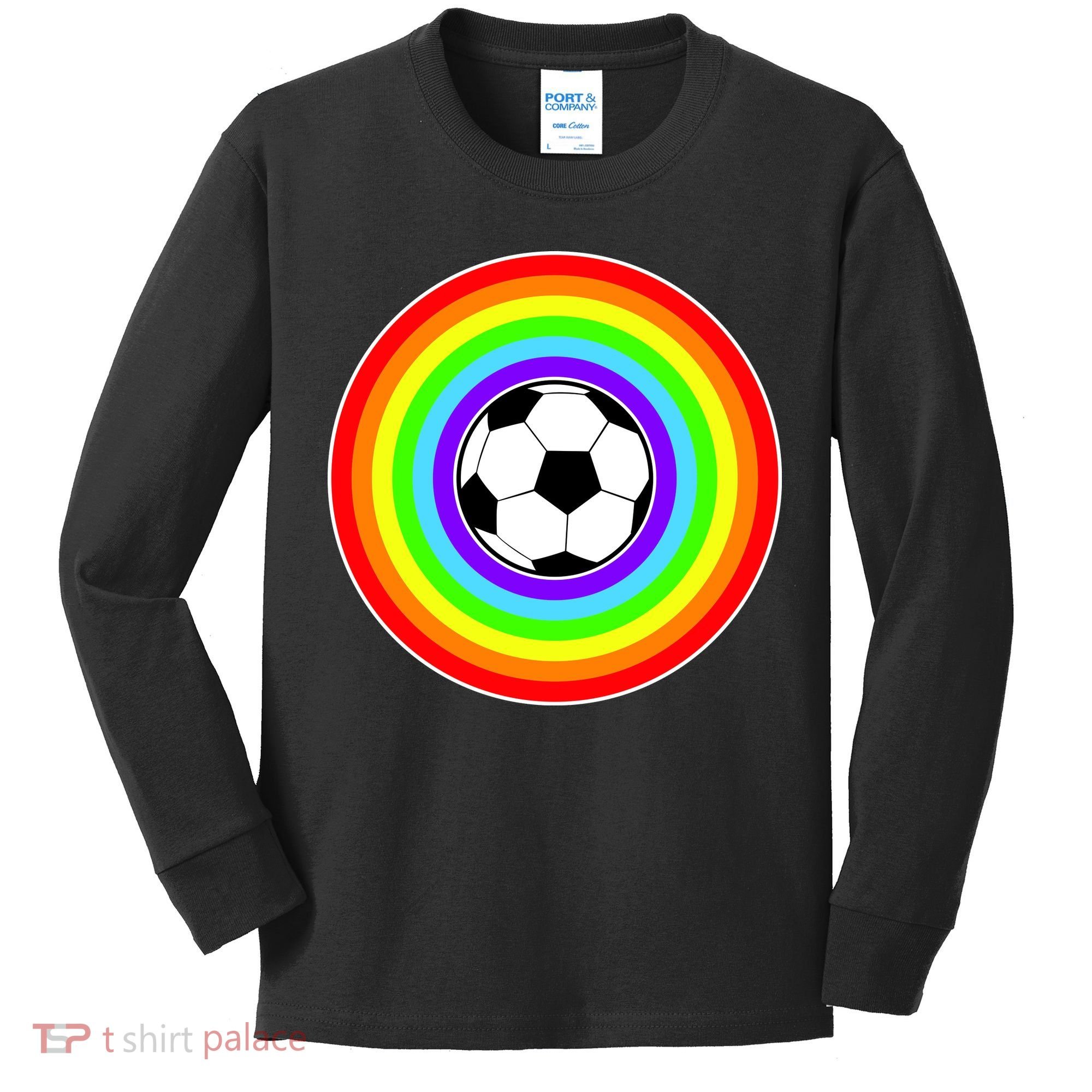 Grant Rainbow Soccer Ball Wahl World Tribute Kids Long Sleeve Shirt
