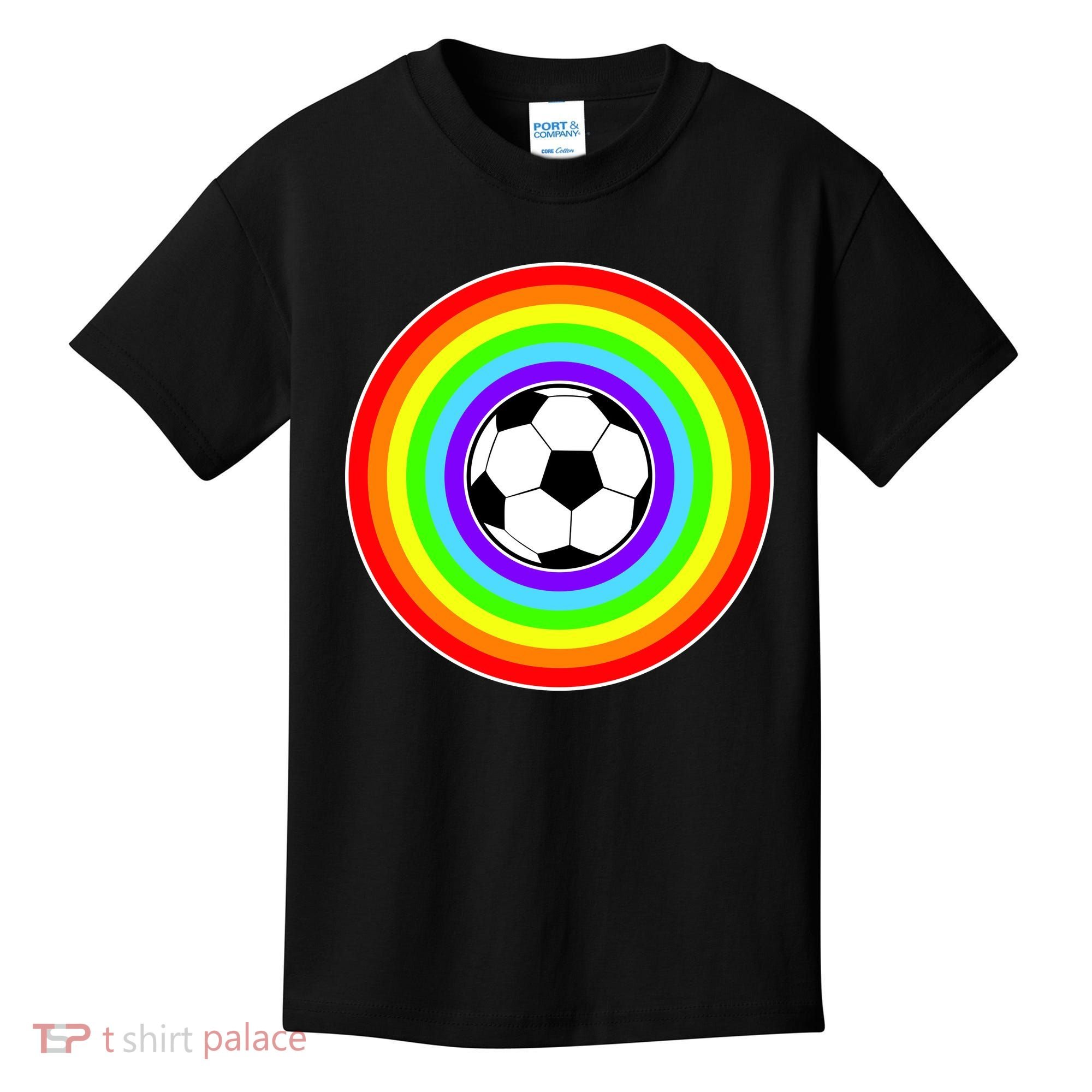 Grant Rainbow Soccer Ball Wahl World Tribute Kids T-Shirt