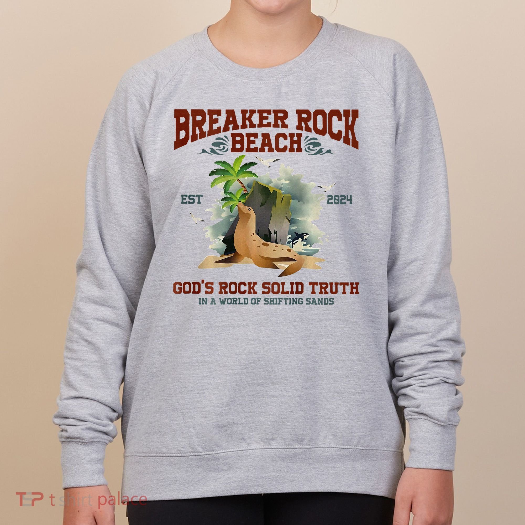 GodS Rock Solid Retro Breaker Rock Beach Vbs 2024 Women's Sweatshirt