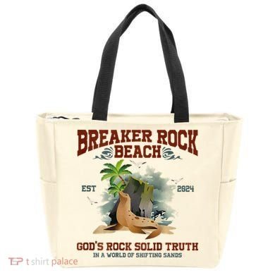 GodS Rock Solid Retro Breaker Rock Beach Vbs 2024 Tote Bag