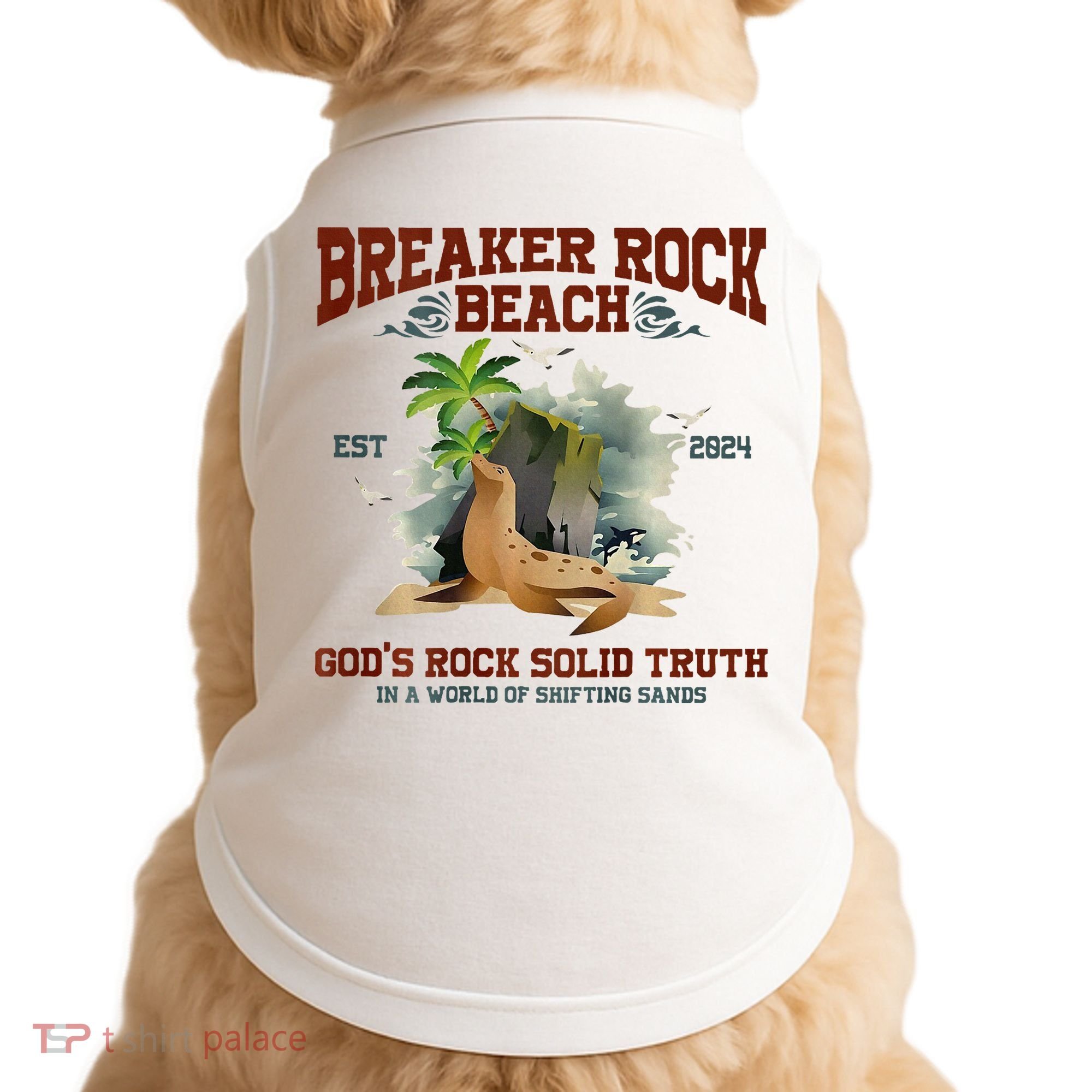 GodS Rock Solid Retro Breaker Rock Beach Vbs 2024 Doggie Tank