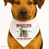 GodS Rock Solid Retro Breaker Rock Beach Vbs 2024 USA-Made Doggie Bandana thumb 1