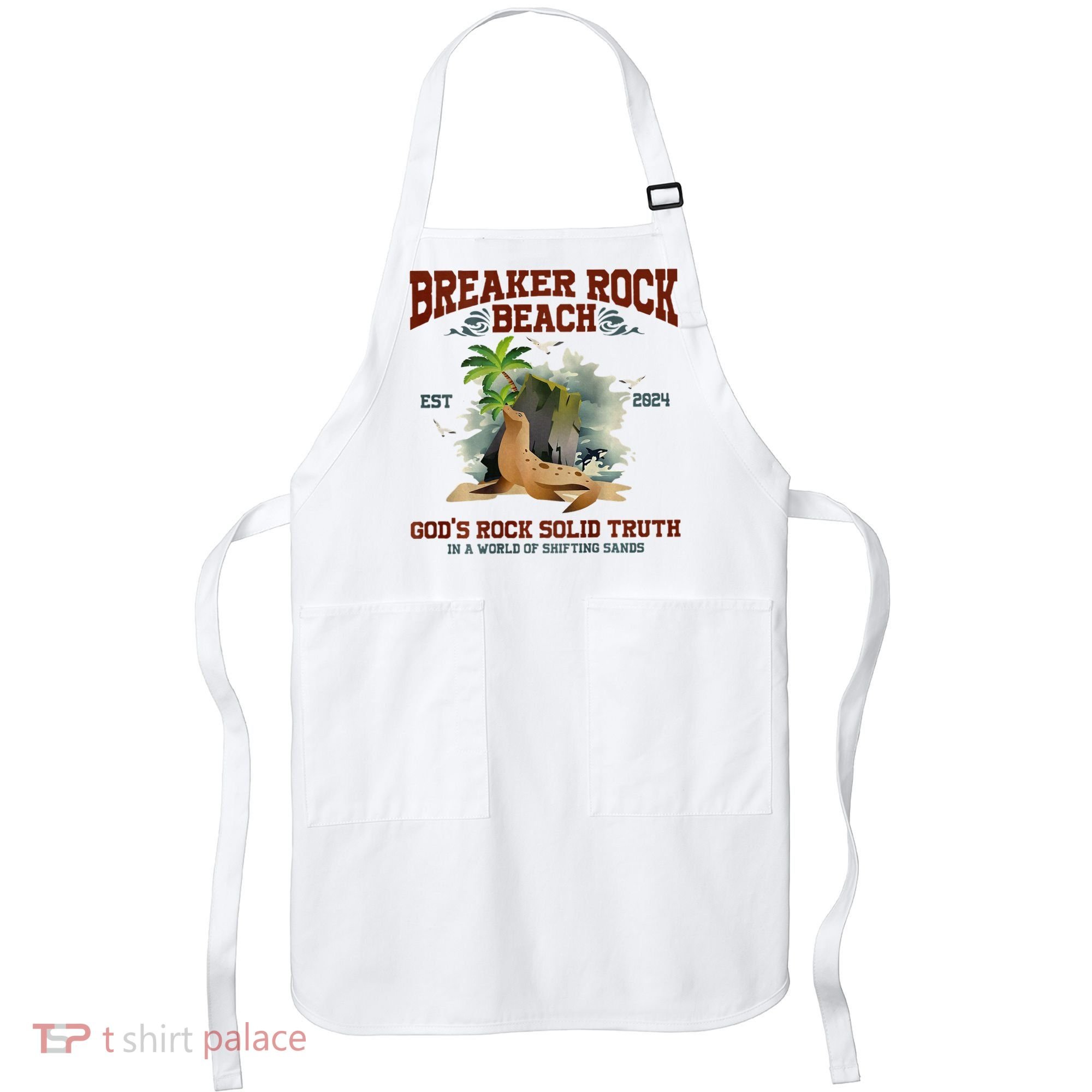 GodS Rock Solid Retro Breaker Rock Beach Vbs 2024 Apron