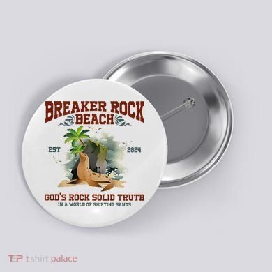 GodS Rock Solid Retro Breaker Rock Beach Vbs 2024 Button