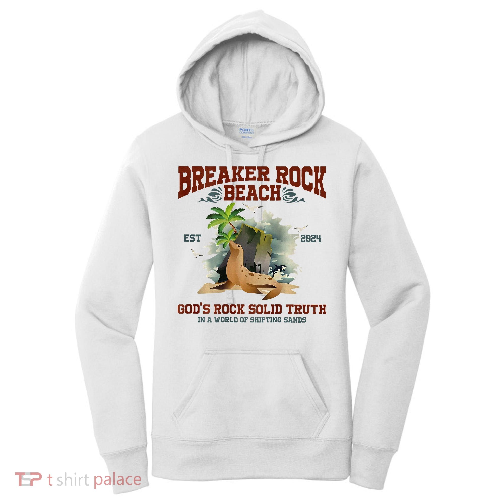 GodS Rock Solid Retro Breaker Rock Beach Vbs 2024 Women's Hoodie