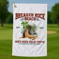 GodS Rock Solid Retro Breaker Rock Beach Vbs 2024 Golf Towel thumb 1