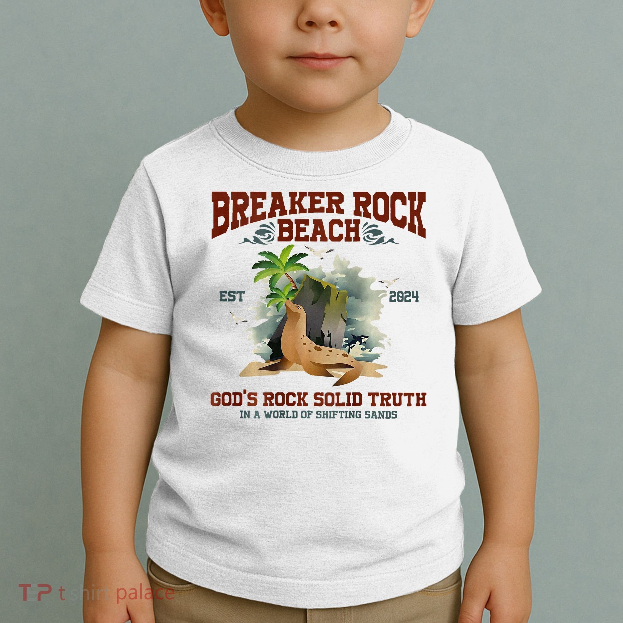 GodS Rock Solid Retro Breaker Rock Beach Vbs 2024 Toddler T-Shirt